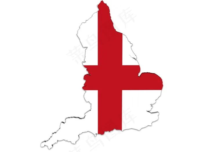 英国地图和国旗