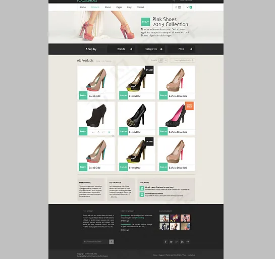 女人鞋子网站页面设计模板