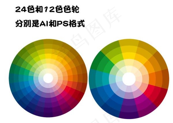 好帮手12色和24色色环颜色的色盘ai矢量模版下载