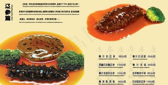 云龙湾商务会馆菜谱海参菜单psd分.