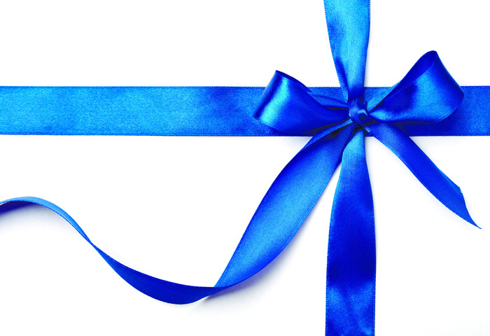 蓝色飘带蝴蝶结 - 菜鸟图库