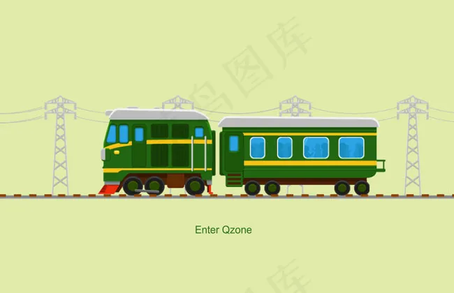 开动的绿皮火车flash动画