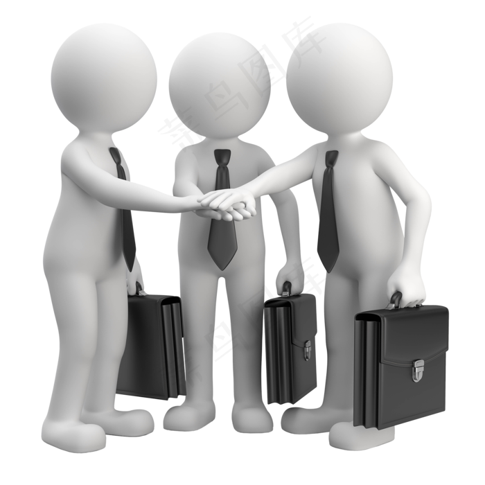 商务合作活动办公立体3d小人免扣p