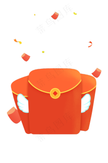 手绘卡通红包雨元素,免抠元素