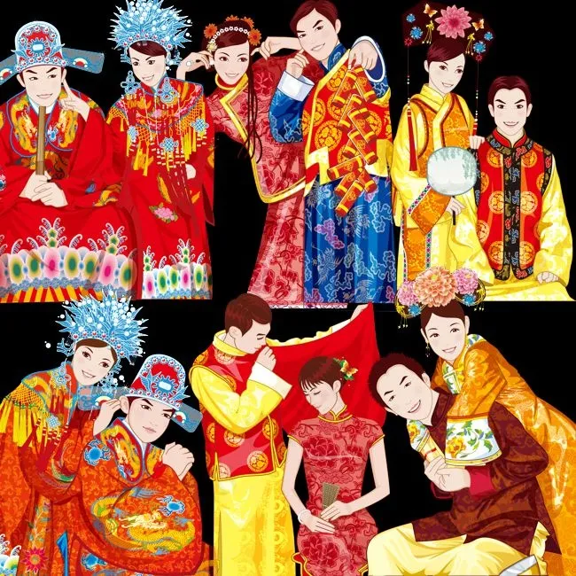 中式婚礼人物素材