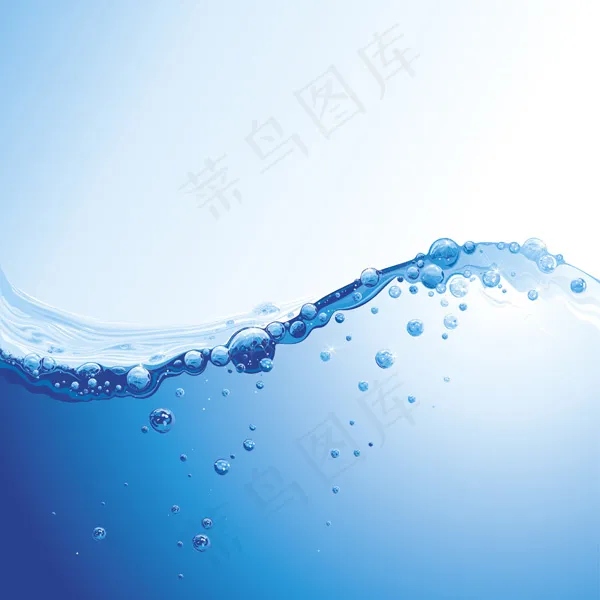  蓝色水纹水滴矢量素材背景