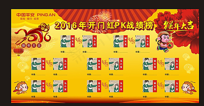 业绩pk榜图片210x297cdr矢量模版下载