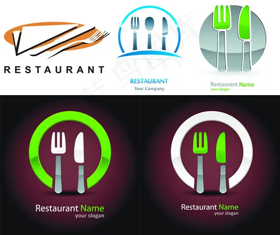 餐厅logo标志设计矢量素材 EP...