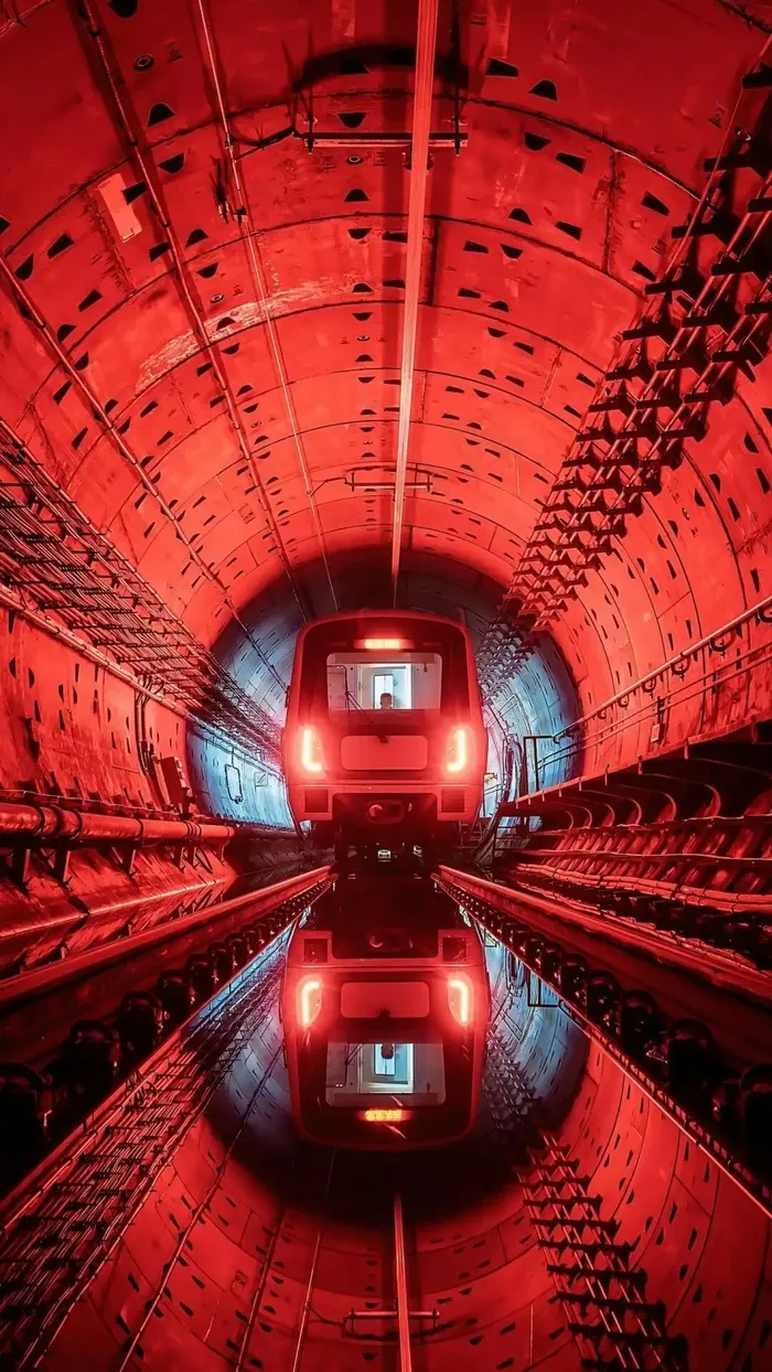 隧道里的火车高清摄影图片
