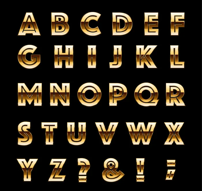 金色水晶字母