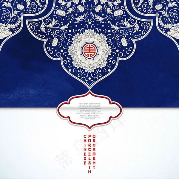 蓝色中国风花纹背景图片免费下载