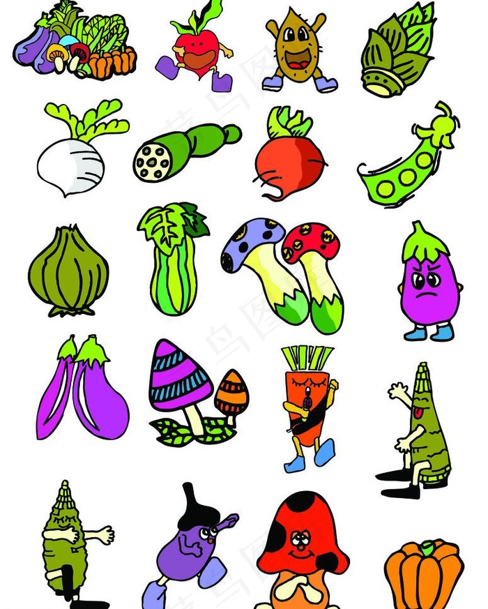 各种蔬菜蔬菜图片psd模版下载