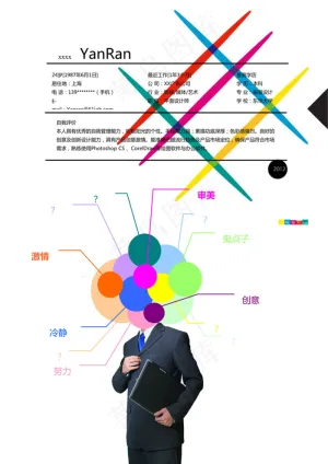 时尚创意个人简历模板下载预览图