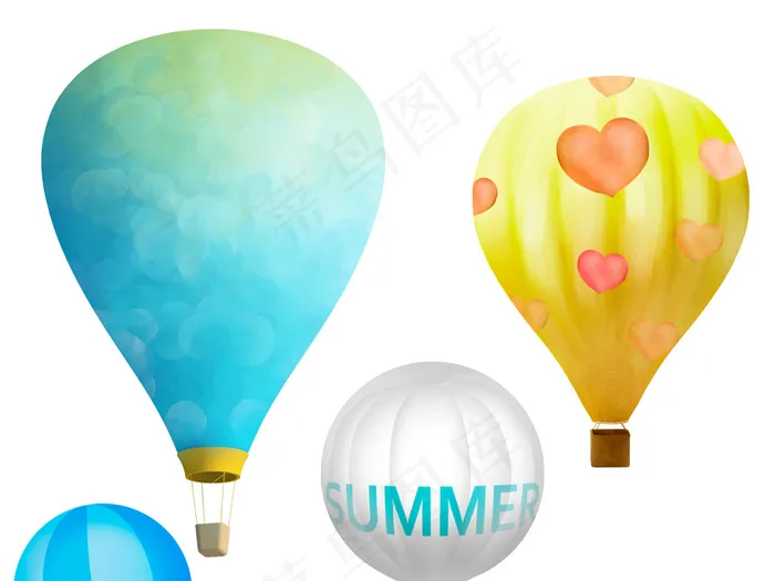 卡通热气球节日气球素材