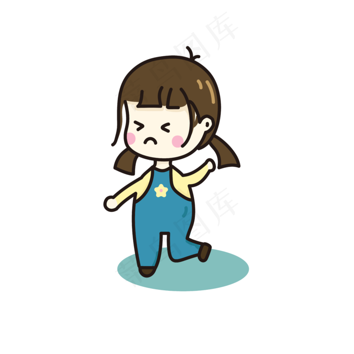 不开心的卡通人物ai矢量模版下载