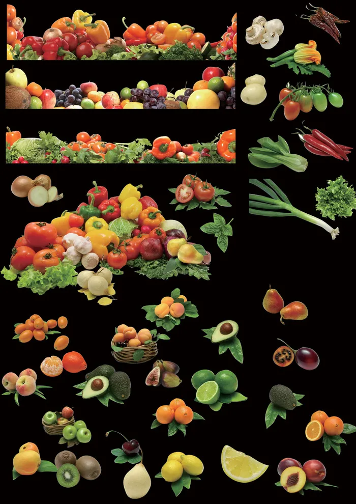 瓜果蔬菜PSD素材免费下载