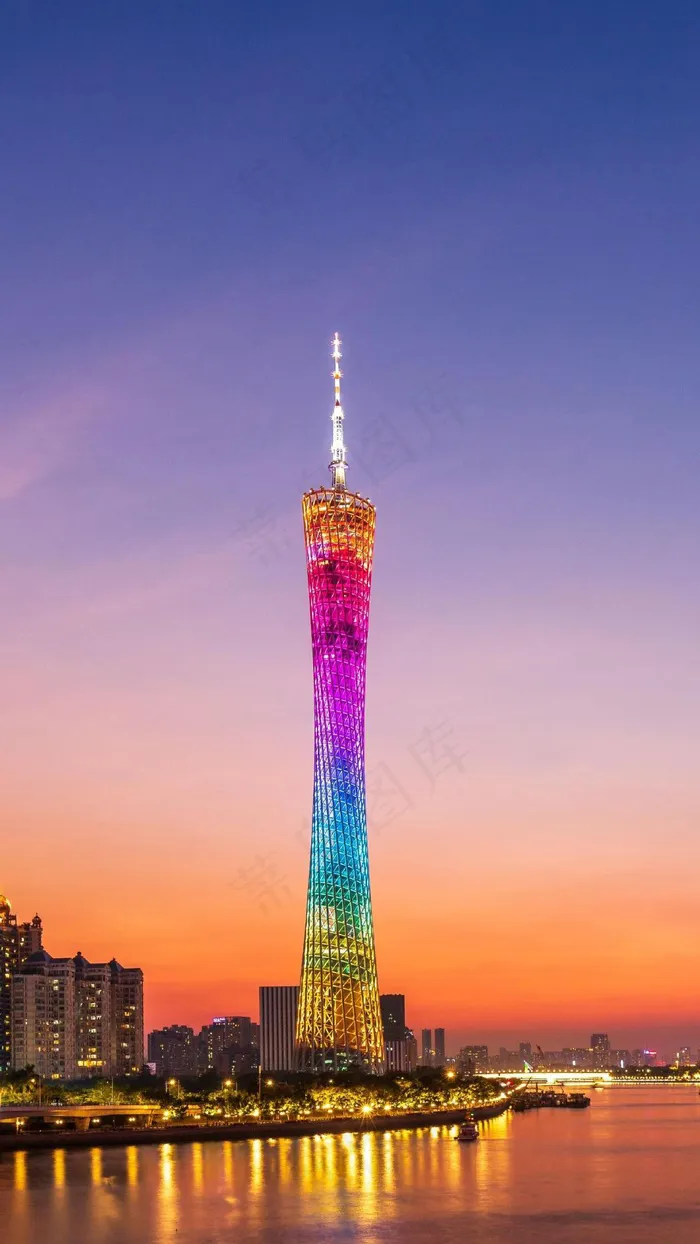 美丽的广州塔夜景高清摄影图片