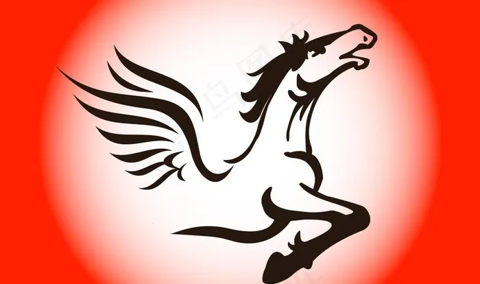 飞奔的马图片ai矢量模版下载