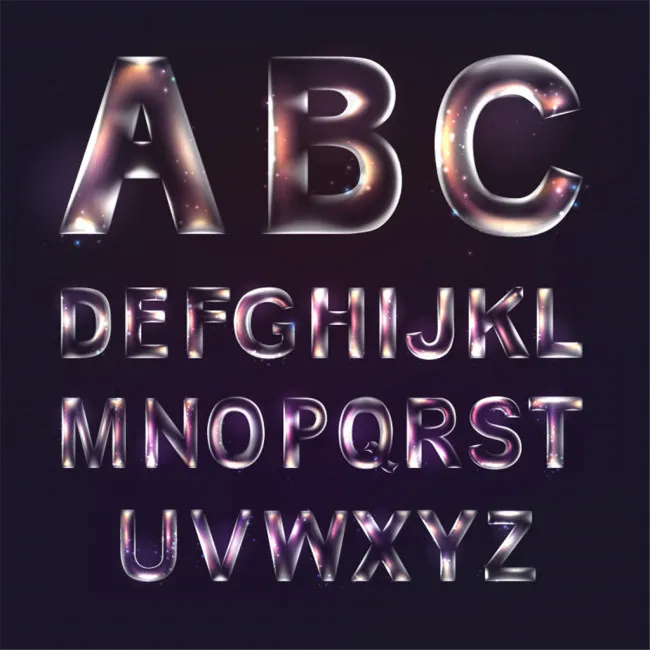 26个透明英文字母矢量图