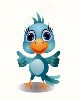 卡通动物卡通图案鸟装饰画平面设计素