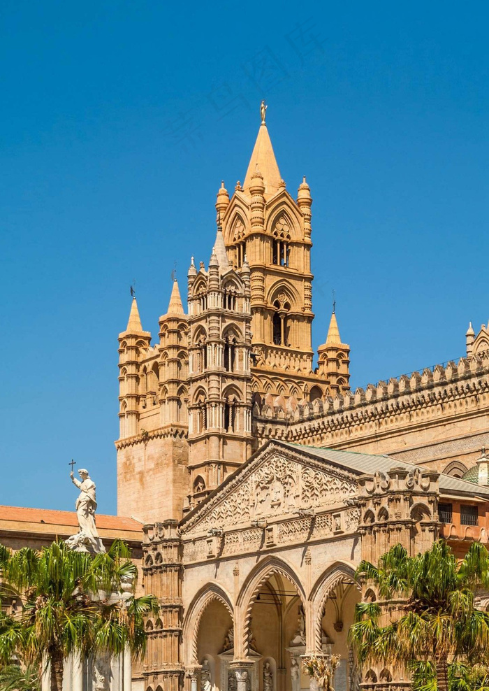 意大利西西里首府巴勒莫城堡高清摄影图片