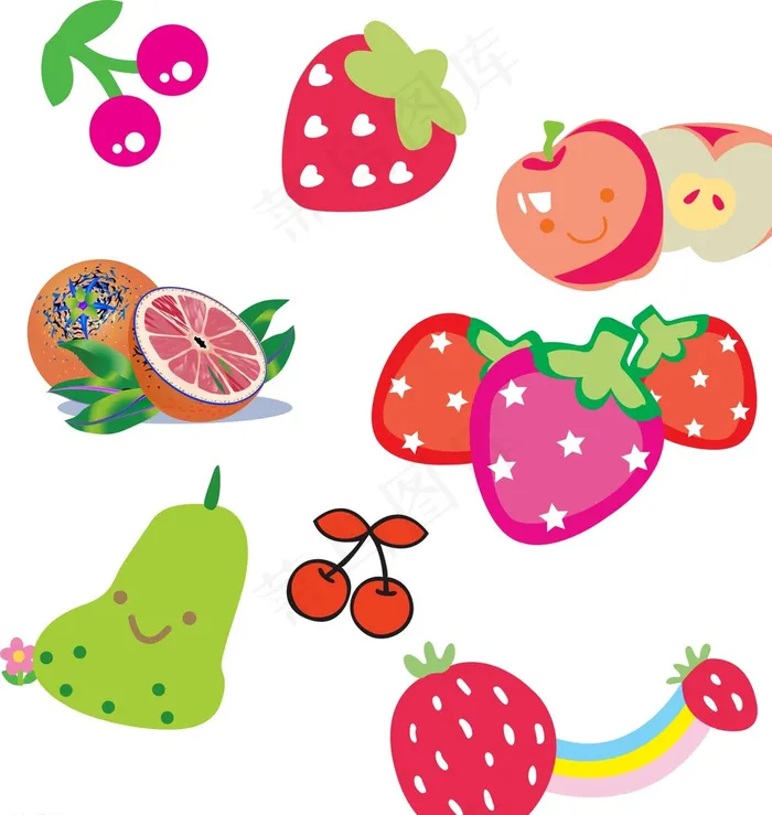 卡通草莓 水果图片