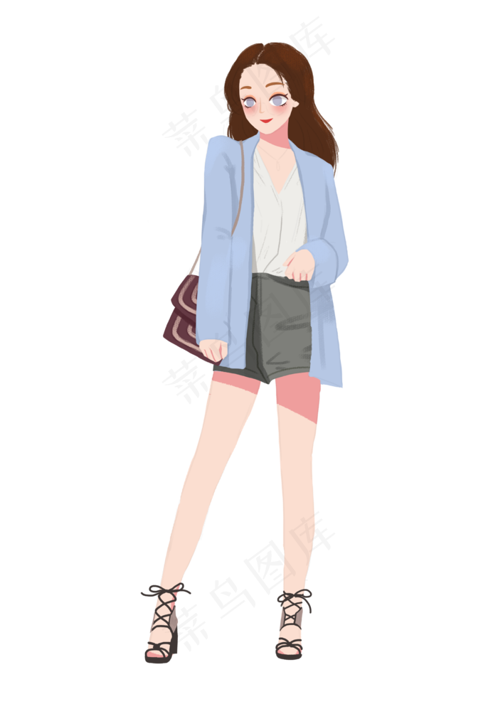 本素材作品名称为女王节女神节职场女性站姿高跟鞋,免抠元素(2480*350
