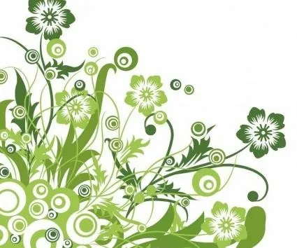 绿色的花艺设计矢量图