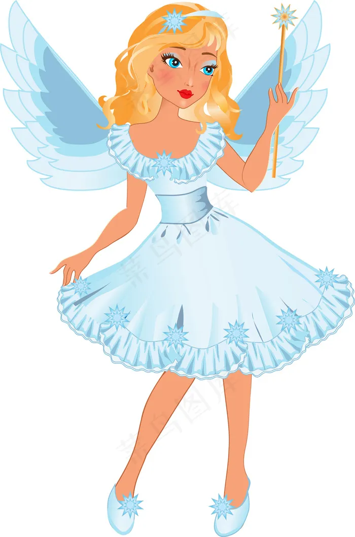 卡通公主插画矢量图3epsai矢量模版下载