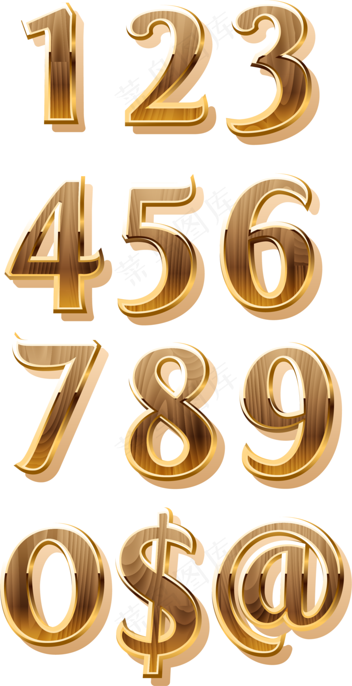 立体数字周年庆海报png透明元素