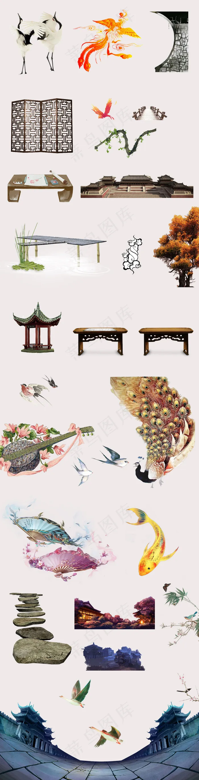 中国风传统纹饰边框图案素材PNG