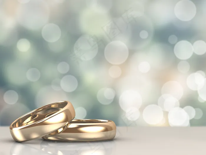 结婚戒指与梦幻背景图片