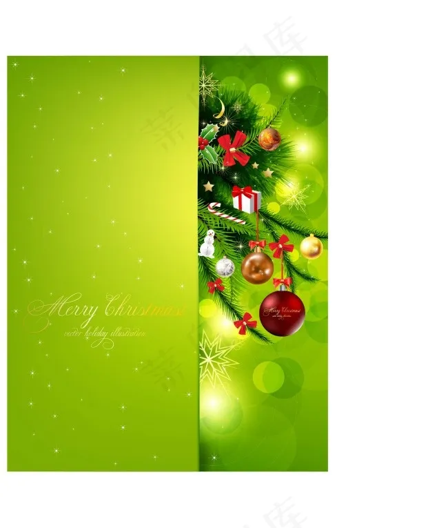绿色圣诞卡片