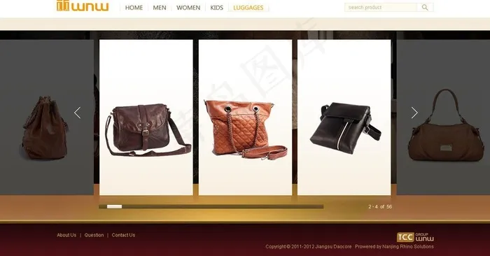 外贸服装网站包包页面设计图片