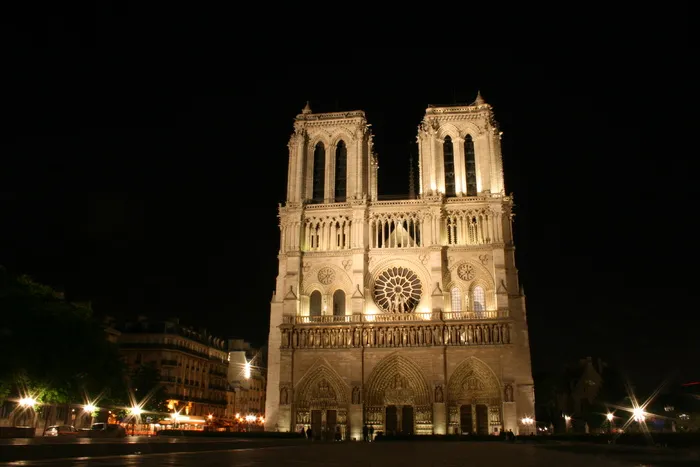 圣母院旧址,建筑,都市夜景,剧院/博物馆/礼堂,灯,巴黎圣母院