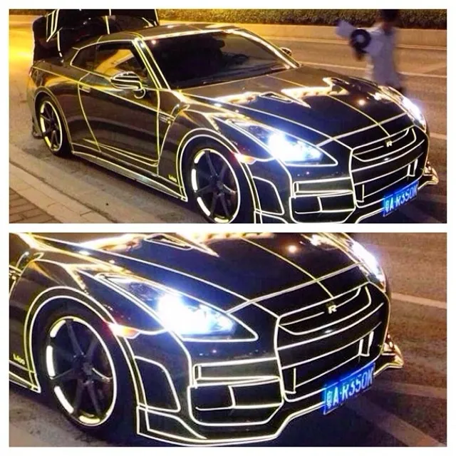 轿车,跑车,汽车,汽车标志,车头,日产GT-R在#China的黑暗中发光... @nissan #nissanGTR #GTR #Sportscars #dreamcars #supersportscars #nissan