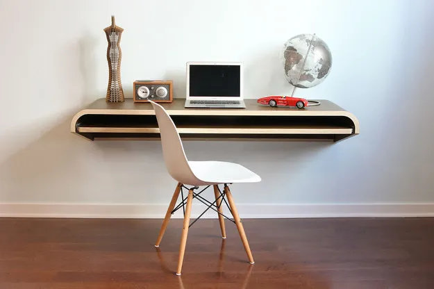 Orange22设计实验室商店-现代创新，家具和家居装饰-最小浮墙式办公桌-胡桃木