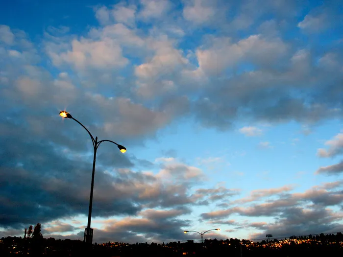 天空,白云,卷积云,山峦,霞光,埃尔塞里托停车场