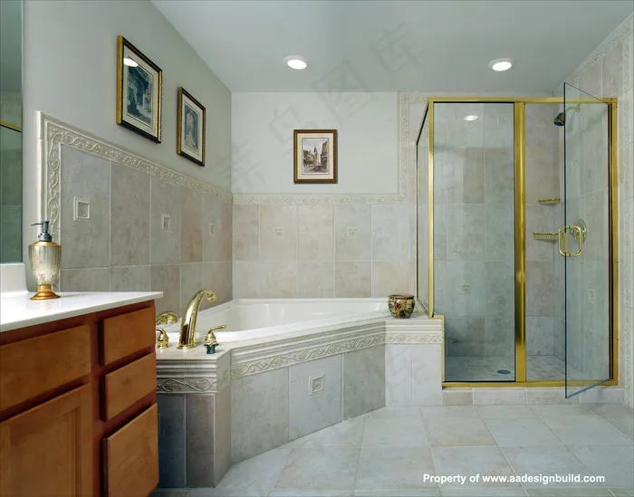 www.aadesignbuild.com，A＆A设计改造，主浴室，华盛顿特区，雪佛兰大通，贝塞斯达，转角淋浴，银弹簧，老化