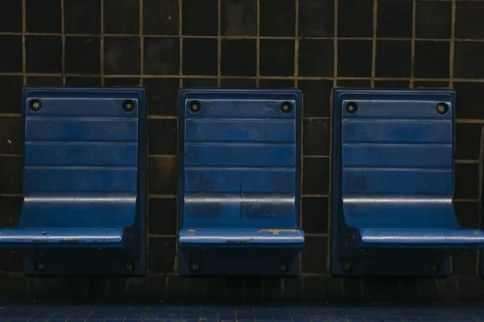 背景，长凳，蓝色，椅子，脏，grunge，地铁，平台，座位，坐，地铁，瓷砖，火车，运输，城市，墙上，破旧