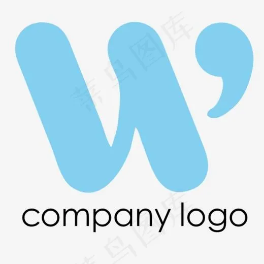 蓝色科技字母W企业标志设计