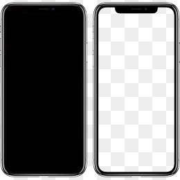 黑色的手绘苹果手机,免抠元素