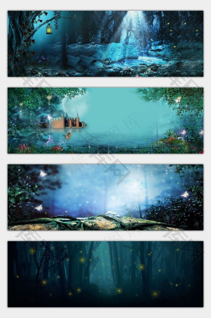 梦幻森林背景背景图片素材(1024*1580px)