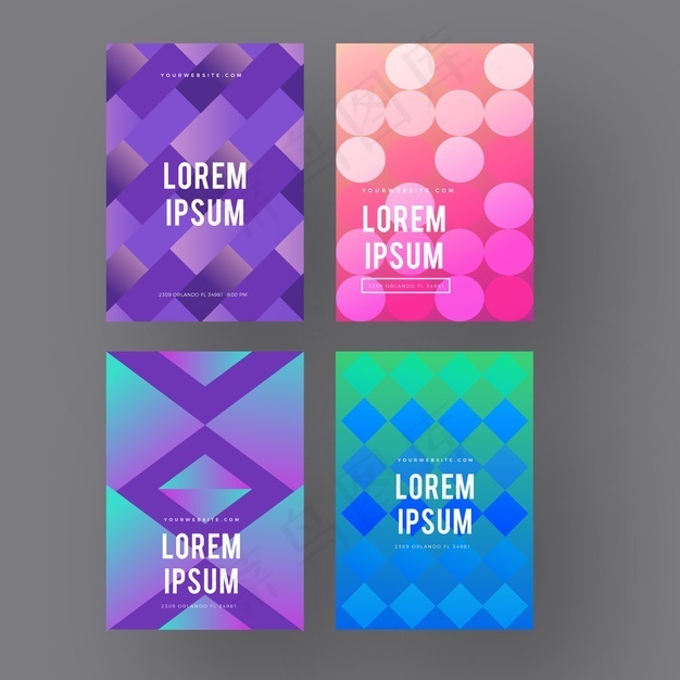 抽象几何与极简设计封面系列epsai矢量模版下载