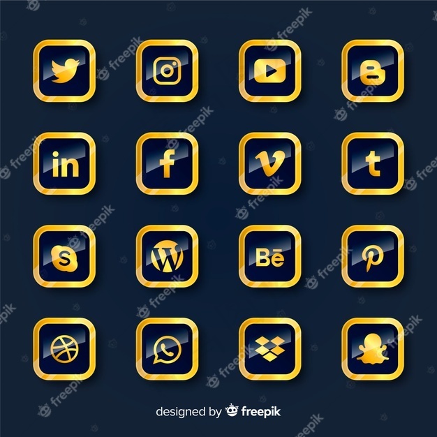 豪华社交媒体标志系列epsai矢量模版下载