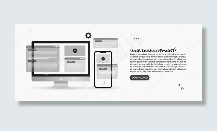 编程和网页开发的插图，用户界面设计概念