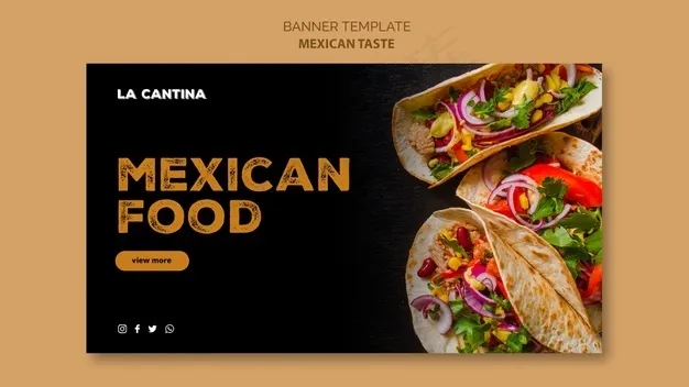 墨西哥餐厅概念横幅banner模板