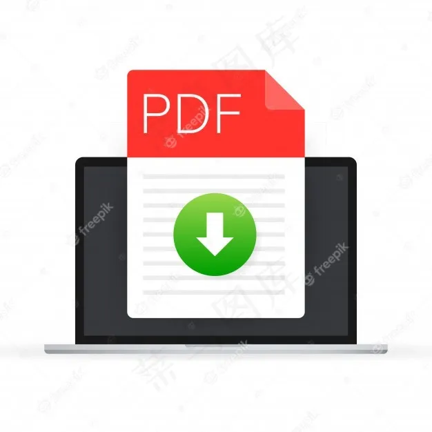 下载pdf文件图标。电子表格文档类型。