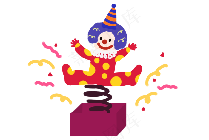 愚人节小丑装饰插画3000x2000dpi300psd模版下载