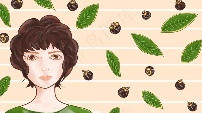 夏日清新山竹少女3543x4724dpi150psd模版下载